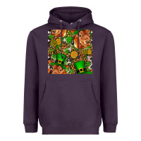 Plum st patricks  cow with candy Heavyweight Hoodie - FaDigitalArtStudio