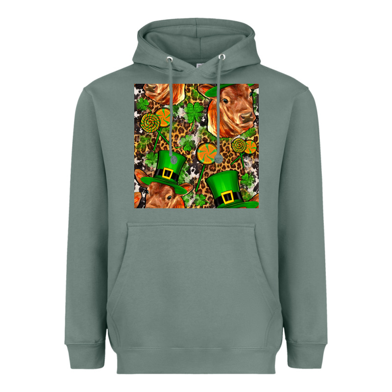 St Patricks  Cow With Candy Heavyweight Hoodie by FaDigitalArtStudio | Teevron