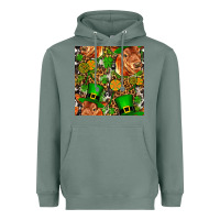 Sage st patricks  cow with candy Heavyweight Hoodie - FaDigitalArtStudio