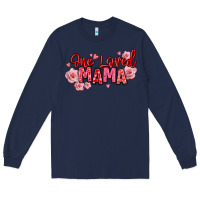 Navy one loved mama valentine's day Long Sleeve Tee - texasbilliewilder