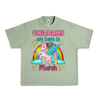 Oil Green unicorns are born in march Urban Heavy Tee - Jasminsmagicworld
