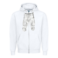 White football padded pant fa element 1 Zipper Hoodie - FaDigitalArtStudio
