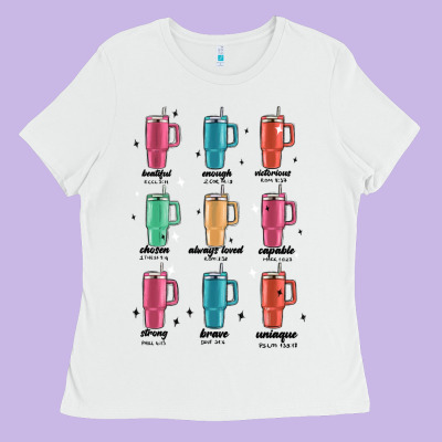 Coffee Thermos Ladies Tee Designed By Maliassmallbusiness