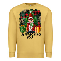 Antique Gold I'm Watching You Elf Premium Sweatshirt - FaDigitalArtStudio