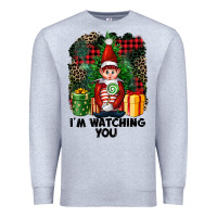 Heather Grey I'm Watching You Elf Premium Sweatshirt - FaDigitalArtStudio
