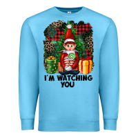 Ocean Blue I'm Watching You Elf Premium Sweatshirt - FaDigitalArtStudio