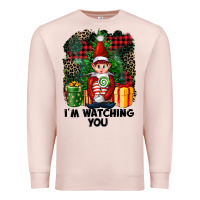 Pale Pink I'm Watching You Elf Premium Sweatshirt - FaDigitalArtStudio