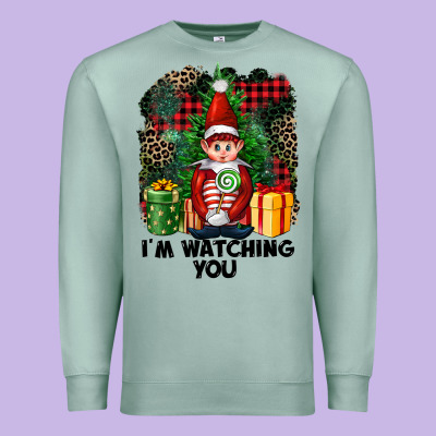 I'm Watching You Elf Premium Sweatshirt Designed By Fadigitalartstudio