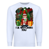 White I'm Watching You Elf Premium Sweatshirt - FaDigitalArtStudio