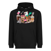 Black Nurse Coffee Cups Heavyweight Hoodie - FaDigitalArtStudio