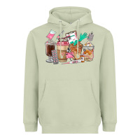 Matcha Nurse Coffee Cups Heavyweight Hoodie - FaDigitalArtStudio