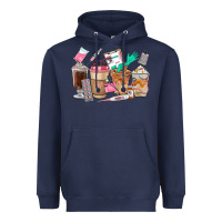 Navy Nurse Coffee Cups Heavyweight Hoodie - FaDigitalArtStudio