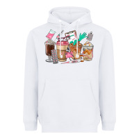 White Nurse Coffee Cups Heavyweight Hoodie - FaDigitalArtStudio