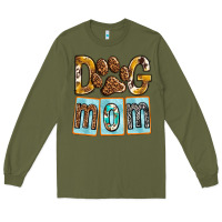 Army Green Dog Mom with Paw Long Sleeve Tee - texasbilliewilder