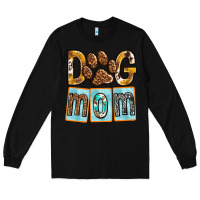 Black Dog Mom with Paw Long Sleeve Tee - texasbilliewilder