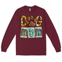 Burgundy Dog Mom with Paw Long Sleeve Tee - texasbilliewilder