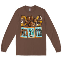 Chestnut Dog Mom with Paw Long Sleeve Tee - texasbilliewilder