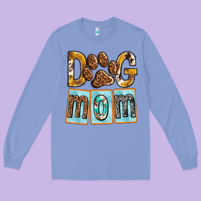Dog Mom With Paw Long Sleeve Tee Designed By Texasbilliewilder
