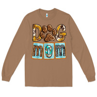 Toasted Coconut Dog Mom with Paw Long Sleeve Tee - texasbilliewilder