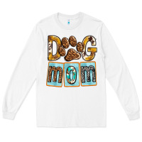 White Dog Mom with Paw Long Sleeve Tee - texasbilliewilder