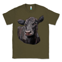 Army Green Black Angus Cow Illustrations Classic Tee - LillyAllenDesigns