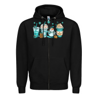 Black winter coffee cups Zipper Hoodie - OliviaCreatesArt