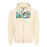 Sandshell winter coffee cups Zipper Hoodie - OliviaCreatesArt
