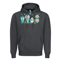 Smoke winter coffee cups Zipper Hoodie - OliviaCreatesArt