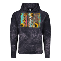 Cloud Black aztec leopard turquoise sunflower background Vintage Hoodie - RanaPortraitStore