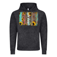 Vintage Black aztec leopard turquoise sunflower background Vintage Hoodie - RanaPortraitStore
