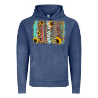 Vintage Denim aztec leopard turquoise sunflower background Vintage Hoodie - RanaPortraitStore