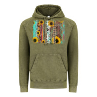 Vintage Olive aztec leopard turquoise sunflower background Vintage Hoodie - RanaPortraitStore