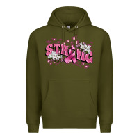 Army Green Strong Cancer Awareness Premium Hoodie - FaDigitalArtStudio