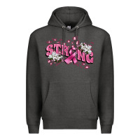 Charcoal Heather Strong Cancer Awareness Premium Hoodie - FaDigitalArtStudio
