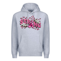 Heather Grey Strong Cancer Awareness Premium Hoodie - FaDigitalArtStudio