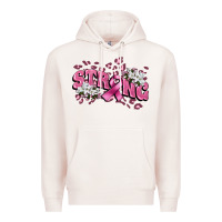 Pale Pink Strong Cancer Awareness Premium Hoodie - FaDigitalArtStudio