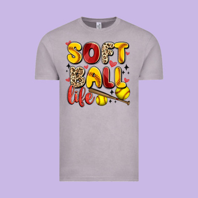 Softball Life Vintage Tee Designed By Artiststas