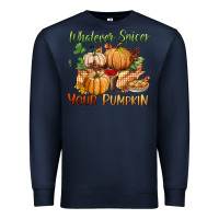 Navy whatever spices your pumpkin Premium Sweatshirt - BundleAndBundleShop
