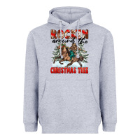 Heather Grey Rockin Around The Christmas Tree Rodeo Heavyweight Hoodie - FaDigitalArtStudio