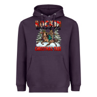 Plum Rockin Around The Christmas Tree Rodeo Heavyweight Hoodie - FaDigitalArtStudio