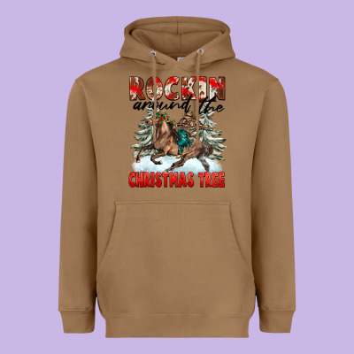 Rockin Around The Christmas Tree Rodeo Heavyweight Hoodie Designed By Fadigitalartstudio