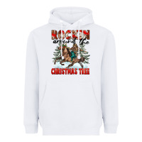 White Rockin Around The Christmas Tree Rodeo Heavyweight Hoodie - FaDigitalArtStudio