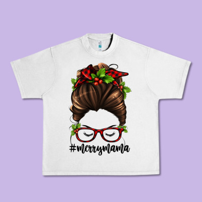 Christmas Merry Mama Urban Heavy Tee Designed By Jasminsmagicworld