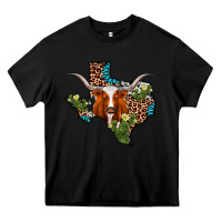 Black longhorn texas map Heavy Core Tee - AdoDesignShop