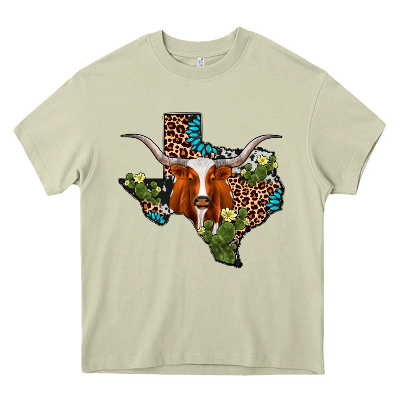 Longhorn Texas Map Heavy Core Tee by AdoDesignShop | Teevron