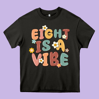 Eight Is A Vibe Heavy Core Tee Designed By Maliassmallbusiness