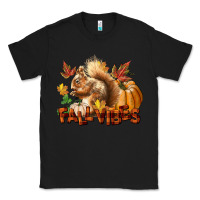 Black Fall Vibes Squirrel Classic Tee - LillyAllenDesigns