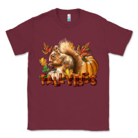 Burgundy Fall Vibes Squirrel Classic Tee - LillyAllenDesigns