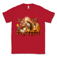 Red Fall Vibes Squirrel Classic Tee - LillyAllenDesigns