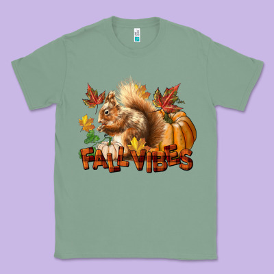 Fall Vibes Squirrel Classic Tee Designed By Lillyallendesigns